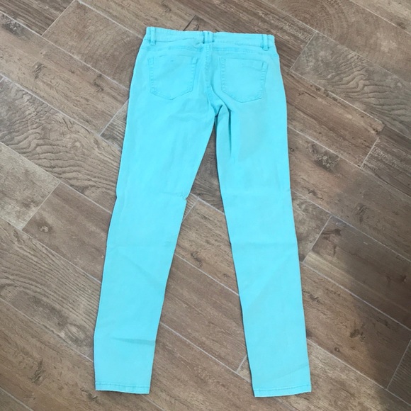 Used Fire Los Angeles Teal Blue Skinny Pants - Picture 3 of 4